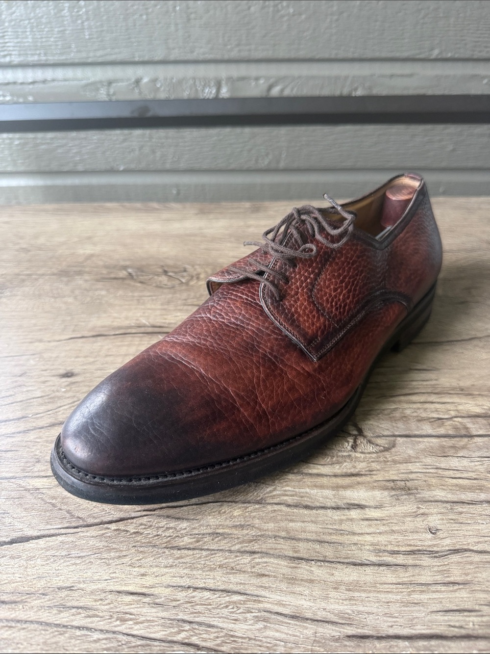 Magnanni Men's Lace-Up Derbys in Burnt Chestnut Brown size 9.5